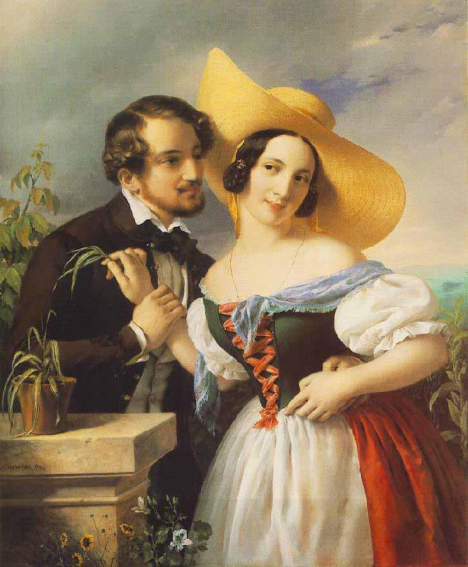 Miklos Barabas Flirtation oil painting picture